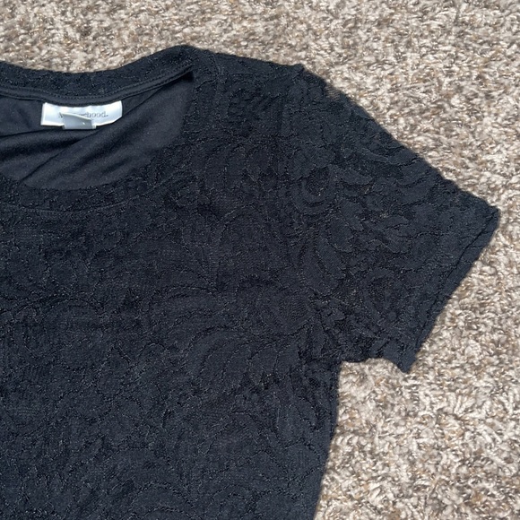 MOTHERHOOD MATERNITY LACE SIDE RUCHED MATERNITY DRESS BLACK SIZE MEDIUM. EUC - Picture 4 of 10